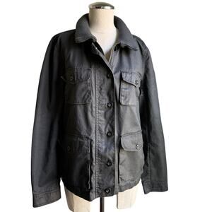 J.Crew Washed & Aged Utility Jacket Black Cotton Women's Large